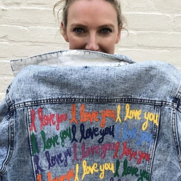 Wren & Glory Rare I Love You Denim Jacket Sz M - Picture 2 of 16